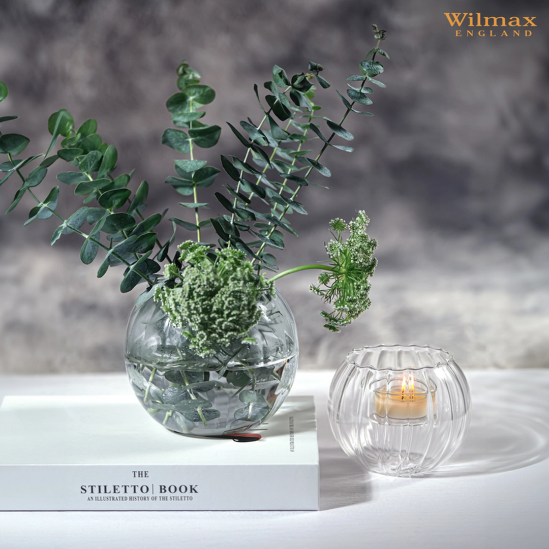 Wilmax Segment Glass Tealight Holder
