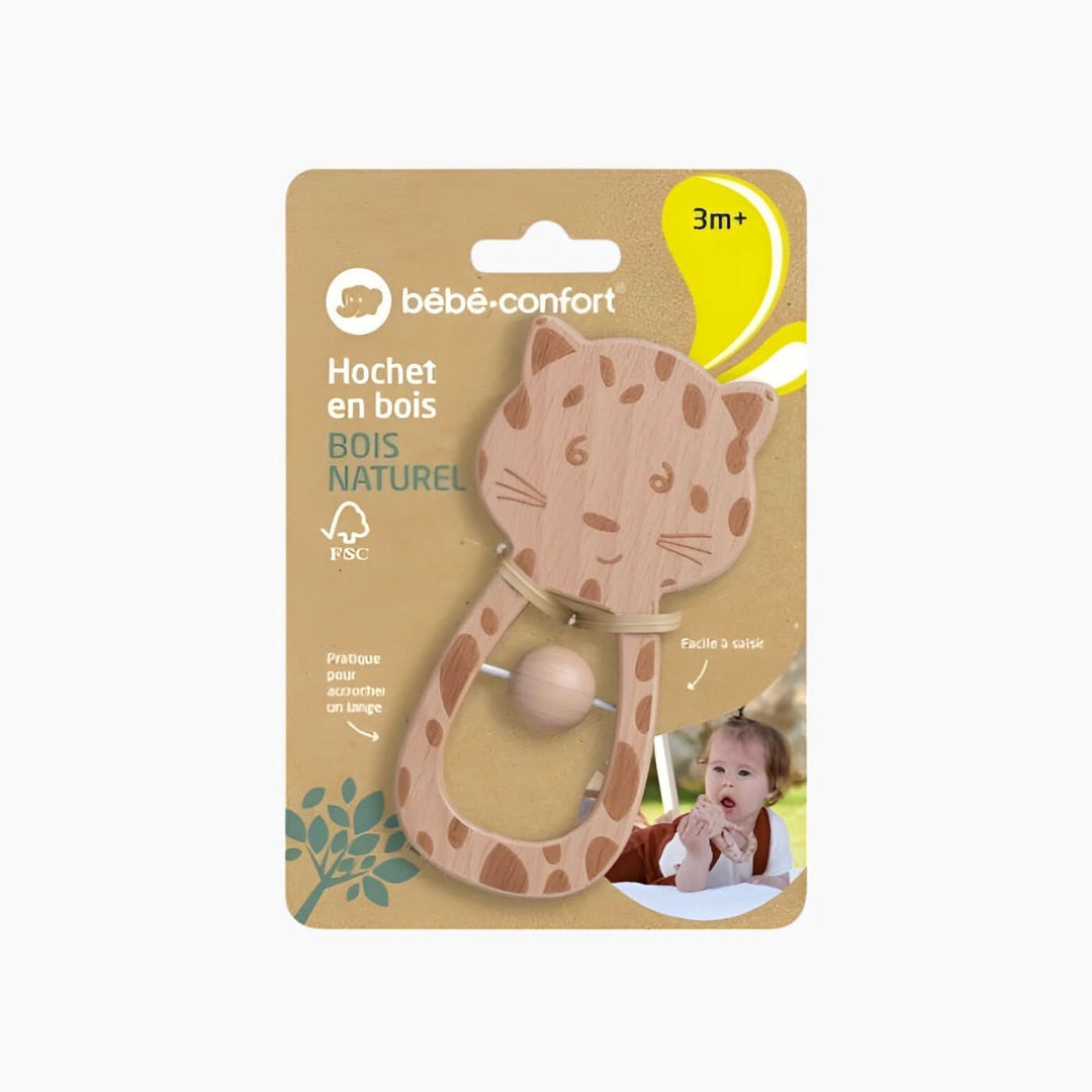 Bebe Confort Wooden Leopard Rattle - HUNA