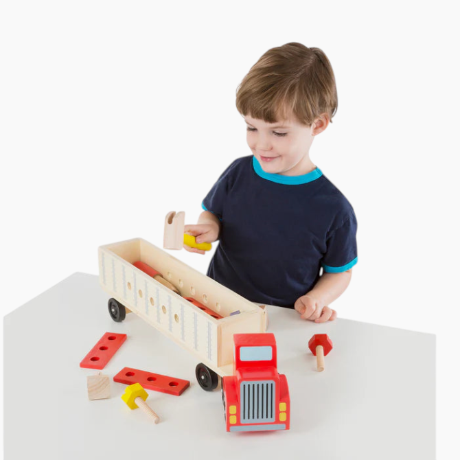 Melissa &amp; Doug Wooden Big Rig Building Set