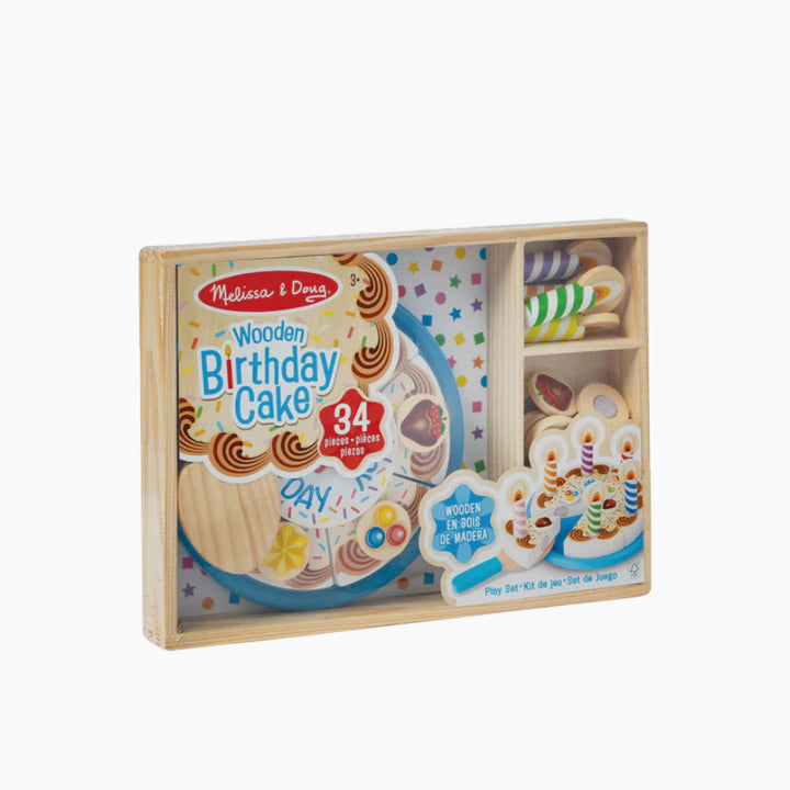 Melissa &amp; Doug Wooden Birthday Cake Play Set