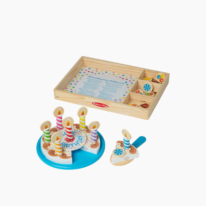 Melissa &amp; Doug Wooden Birthday Cake Play Set