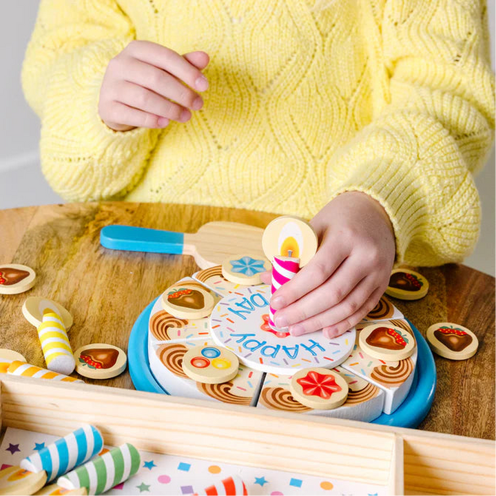 Melissa &amp; Doug Wooden Birthday Cake Play Set