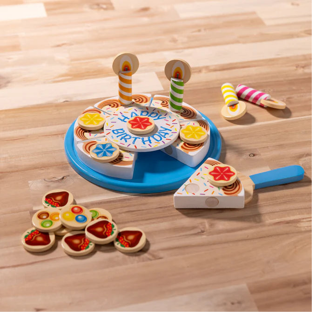 Melissa &amp; Doug Wooden Birthday Cake Play Set
