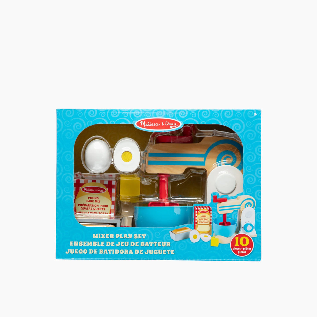 Melissa &amp; Doug wooden make-a-cake mixer set toy