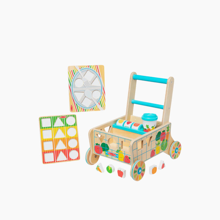 Melissa &amp; Doug Wooden Shape Sorting Grocery Cart