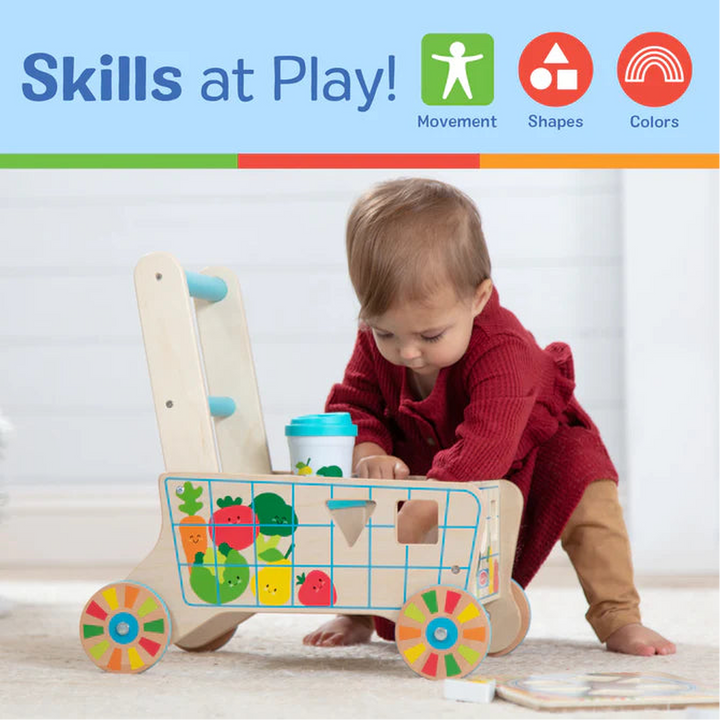Melissa &amp; Doug Wooden Shape Sorting Grocery Cart