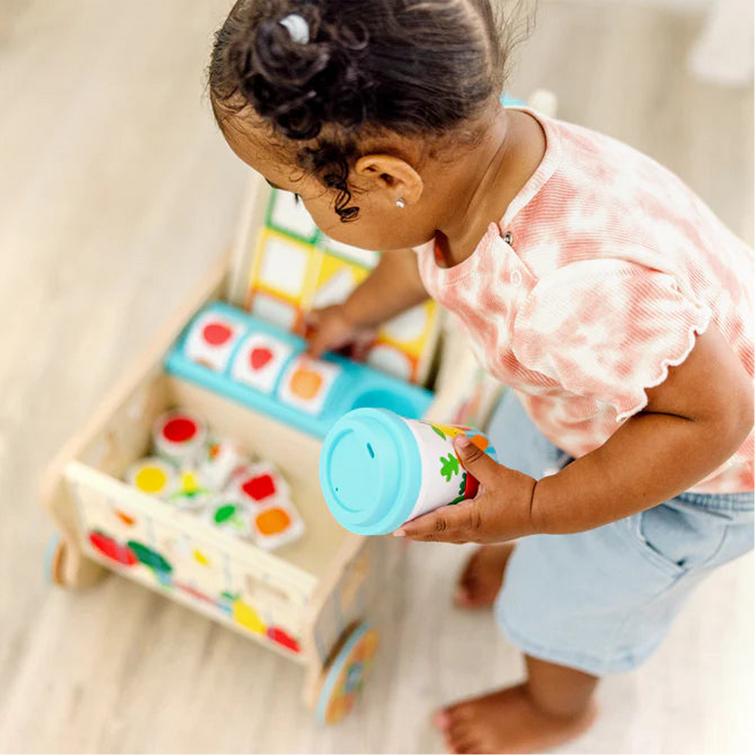 Melissa &amp; Doug Wooden Shape Sorting Grocery Cart