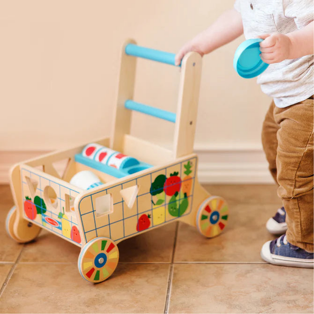 Melissa &amp; Doug Wooden Shape Sorting Grocery Cart