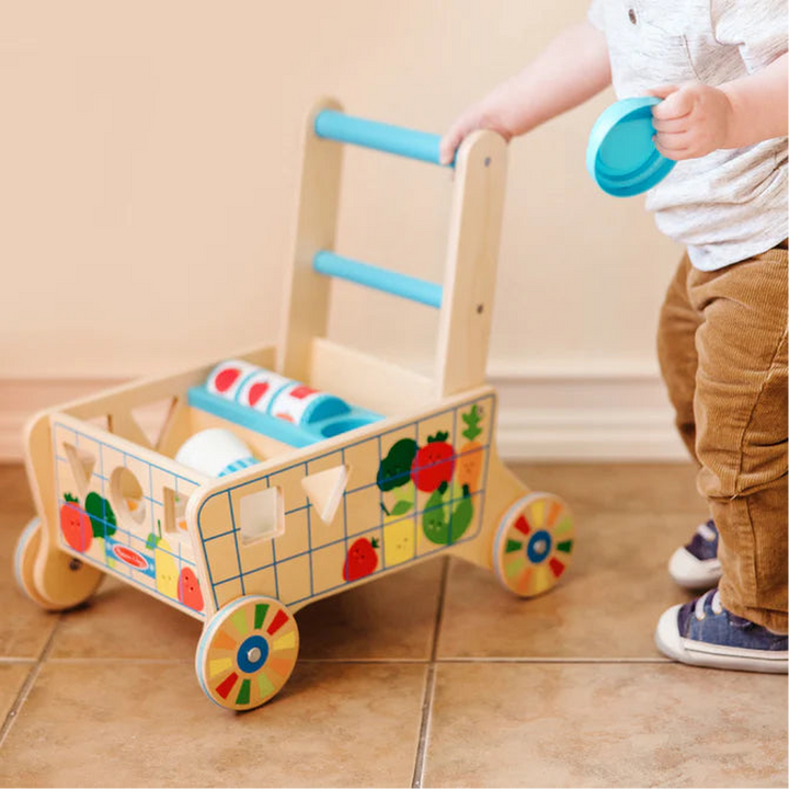 Melissa &amp; Doug Wooden Shape Sorting Grocery Cart