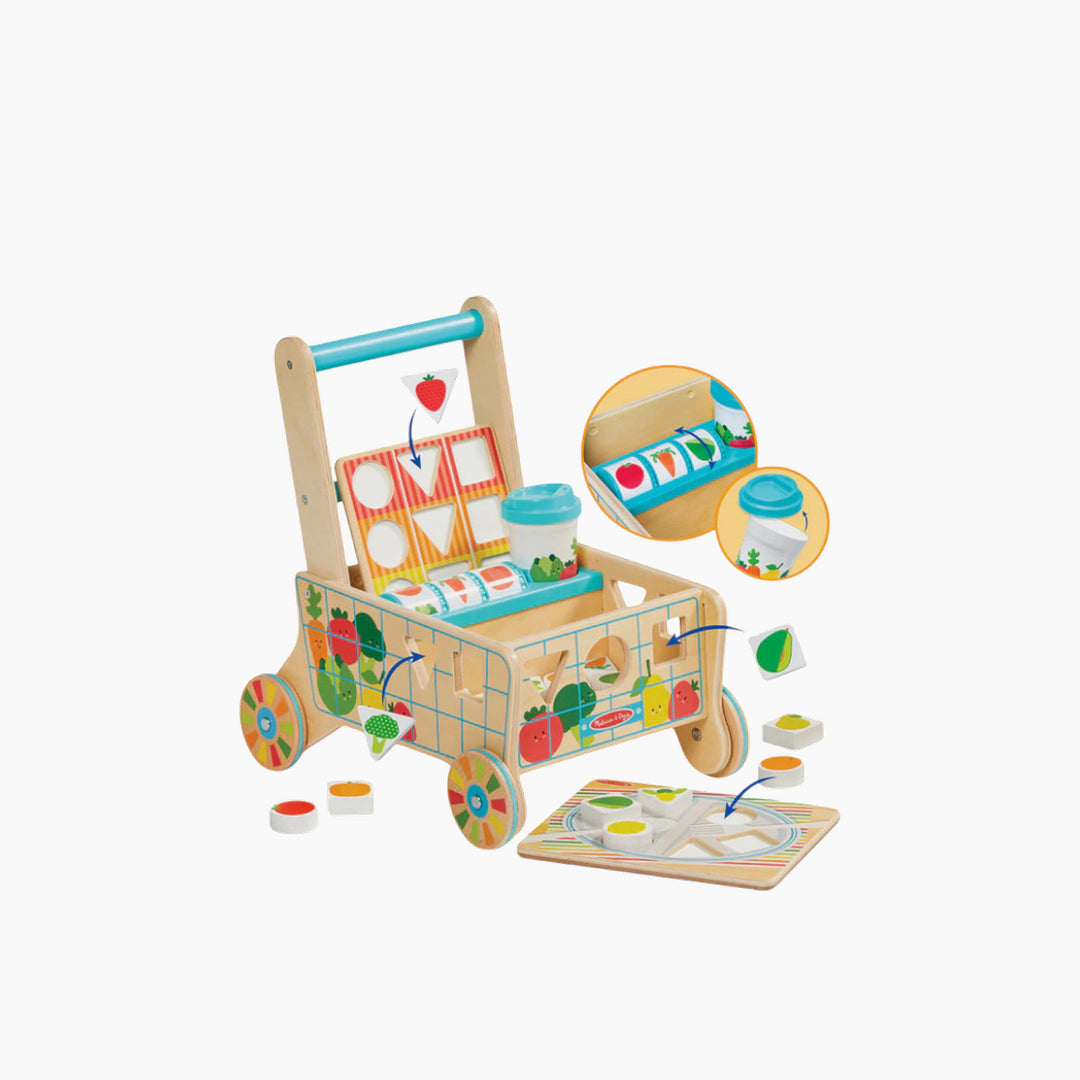 Melissa &amp; Doug Wooden Shape Sorting Grocery Cart