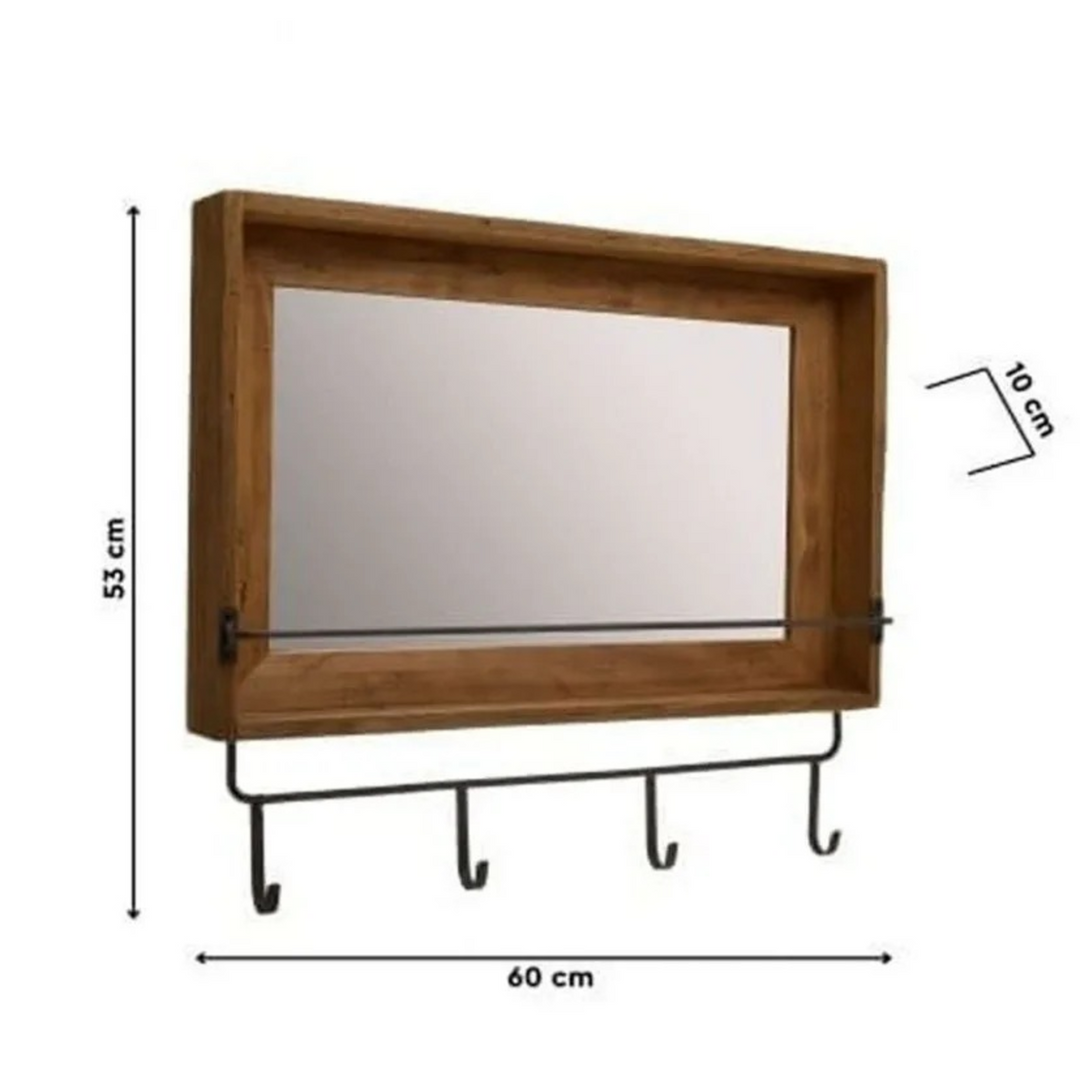 K KILIPES Wooden Metal Wall Mirror