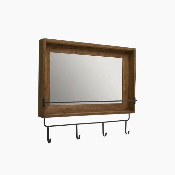 K KILIPES Wooden Metal Wall Mirror