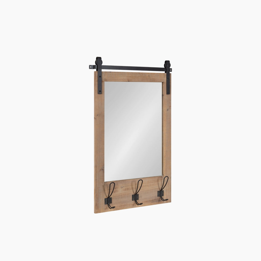 K KILIPES Wooden Wall Rack Mirror