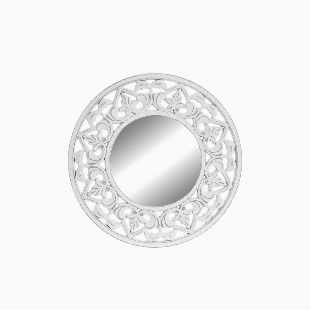 SEI Wooden White Mirror