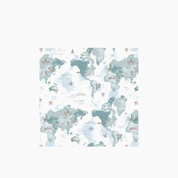 Bebe Au Lait World Map Oh So Soft Muslin Crib Sheet