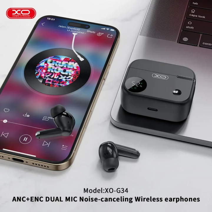 XO G34 ANC &amp; ENC Earbuds with Dual Microphones and Noise Isolation Technology