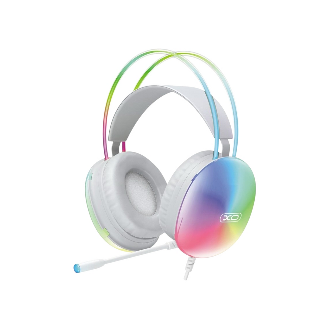 XO RGB Wired Gaming Headset with Microphone - White