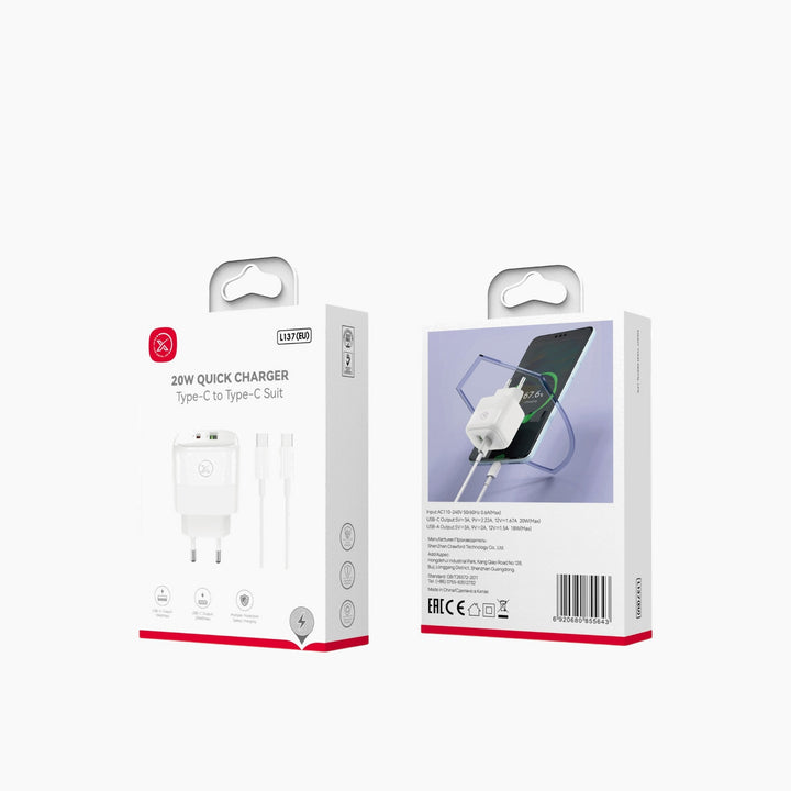XO USB-C PD Charger with USB-C Cable