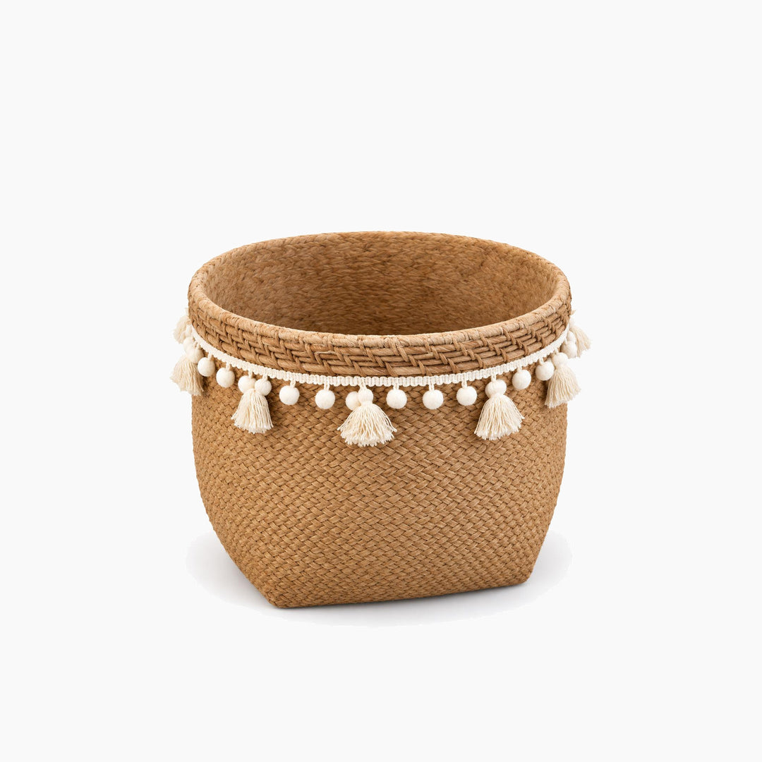 Cement Pot with Decorative Tassels - XY8745-13.5