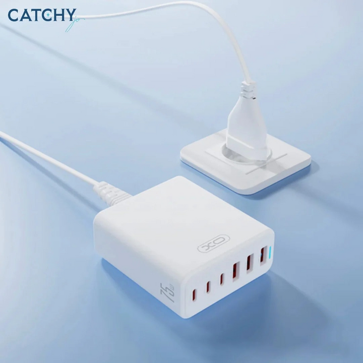 XO L133 GaN 75W 6-in-1 Fast Charging Power Hub