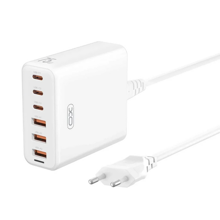 XO L133 GaN 75W 6-in-1 Fast Charging Power Hub