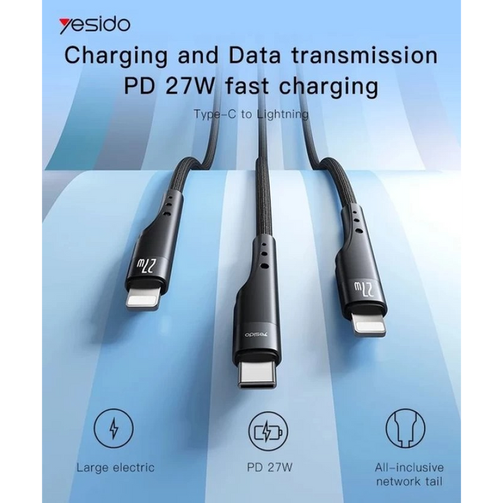 Yesido CA115 Type-C to Lightning 27W Cable - 3 m