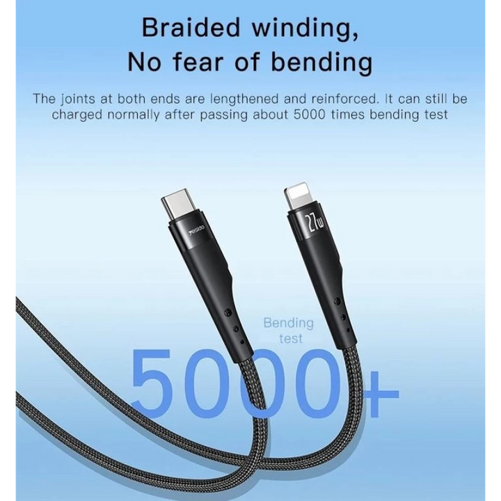 Yesido CA115 Type-C to Lightning 27W Cable - 3 m