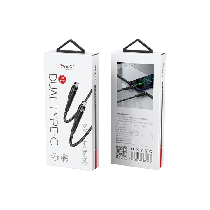 Yesido CA116 Type-C to Type-C 60W Cable - 3 m