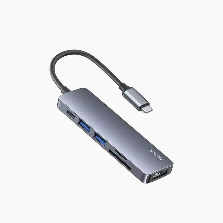 Yesido HB11 6-in-1 USB-C Hub with 4K HDMI &amp; Card Reader