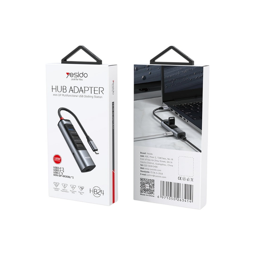 Yesido 5-in-1 Type-C Adapter with 4K Display
