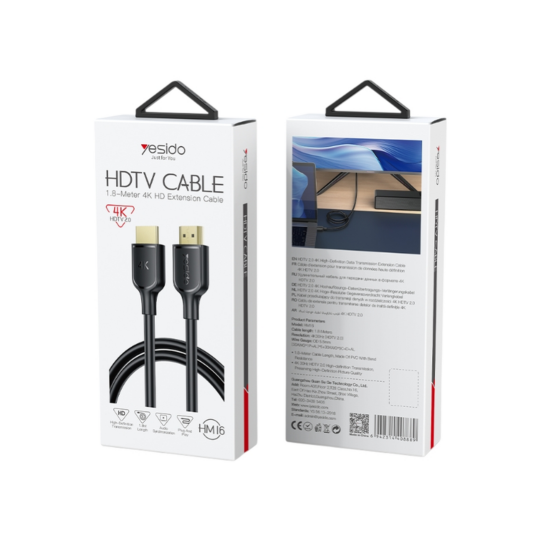 Yesido 4K HDMI to HDMI Cable - 1.8 m