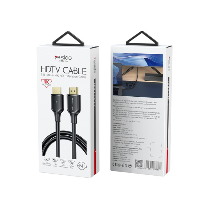 Yesido 4K HDMI to HDMI Cable - 1.8 m