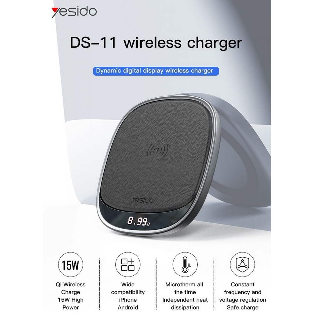 Yesido DS11 wireless charger with LED digital display