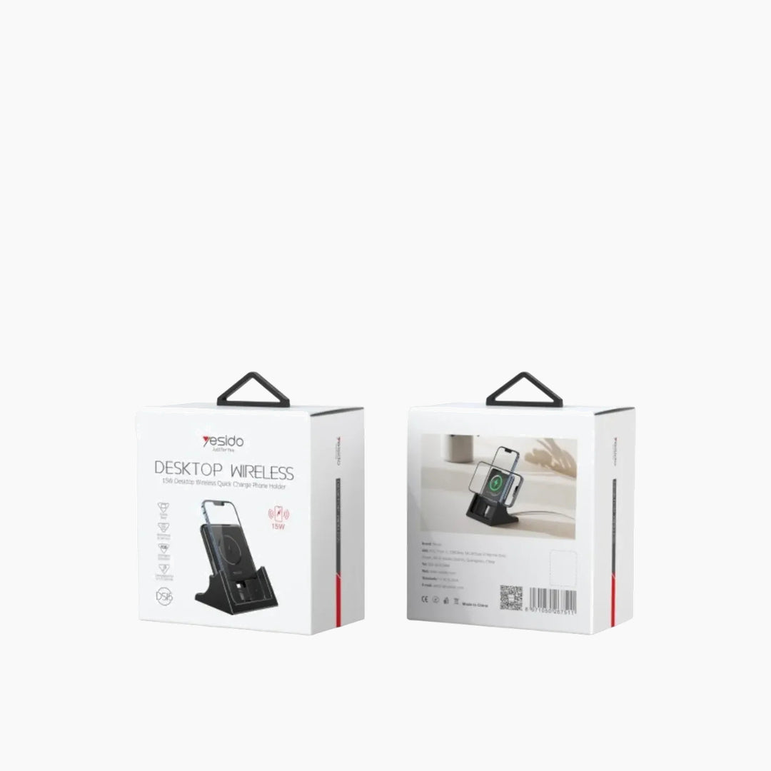 Yesido DS15 desktop wireless charger with detachable phone holder
