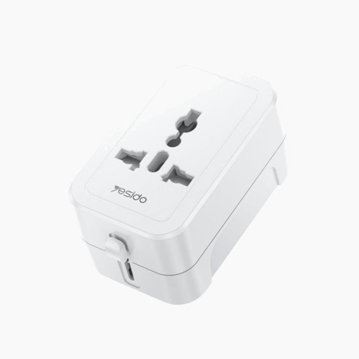 YESIDO MC32 universal charging adapter with multi-national plug compatibility