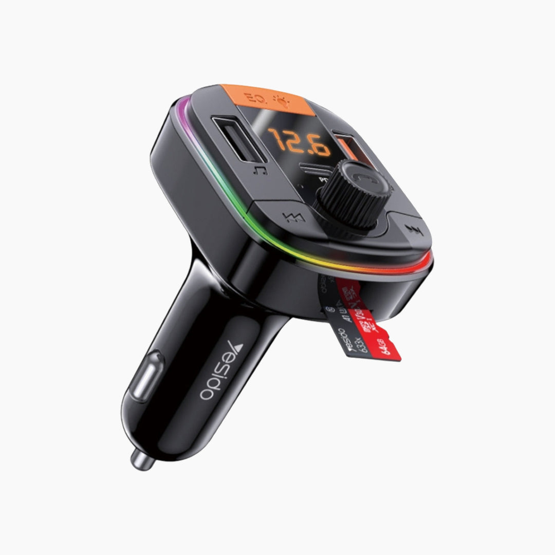 YESIDO Y45 Car Charger With Bluetooth Digital Display FM