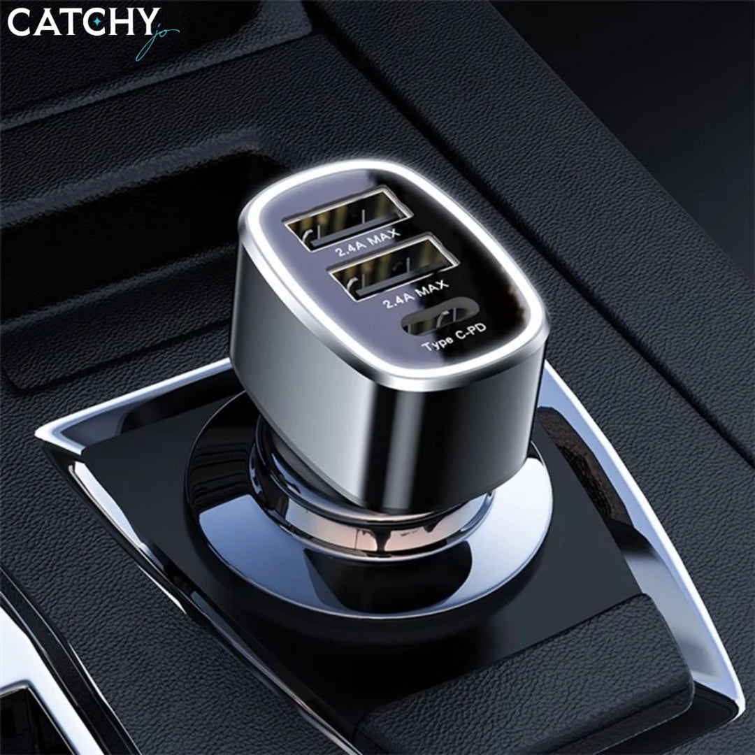 YESIDO Y47 3 Ports Fast Car Charger (49W)