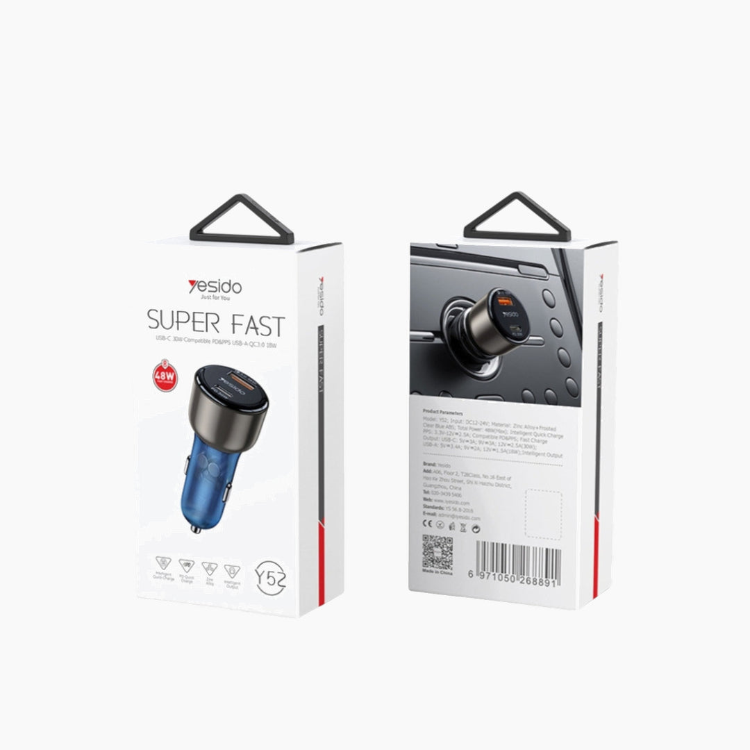 YESIDO Y52 Fast Charging Car Charger (48W)