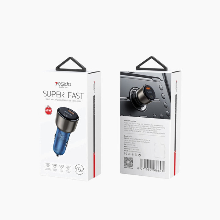 YESIDO Y52 Fast Charging Car Charger (48W)