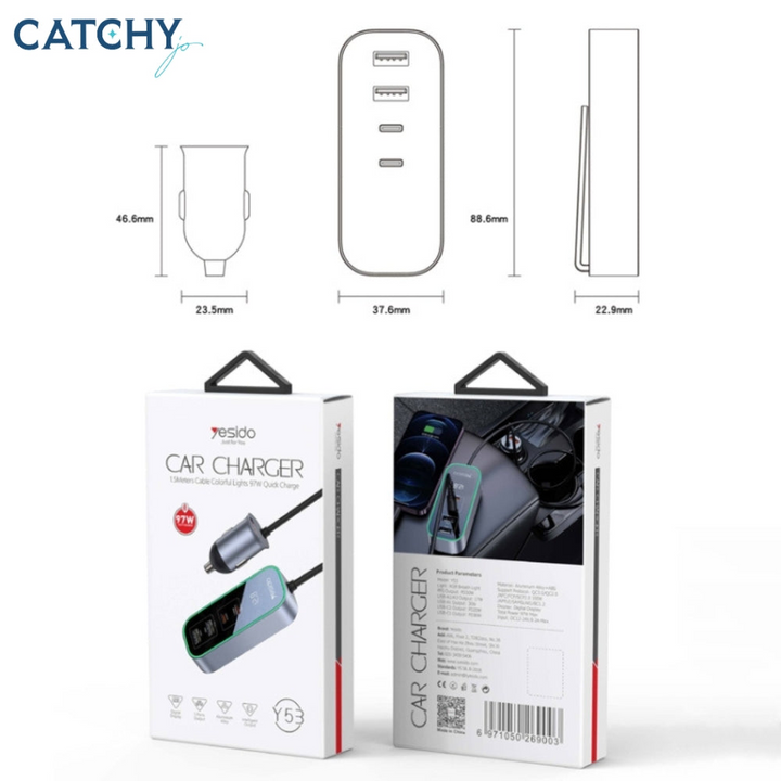 YESIDO Y53 Five Ports Car Charger (97W)
