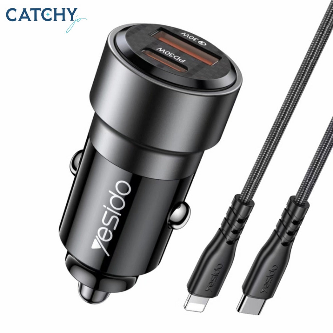 YESIDO Y54 Car Charger With Lightning Cable (60W)
