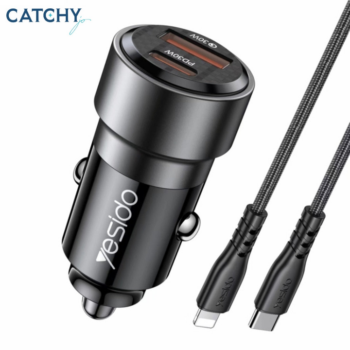 YESIDO Y54 Car Charger With Lightning Cable (60W)