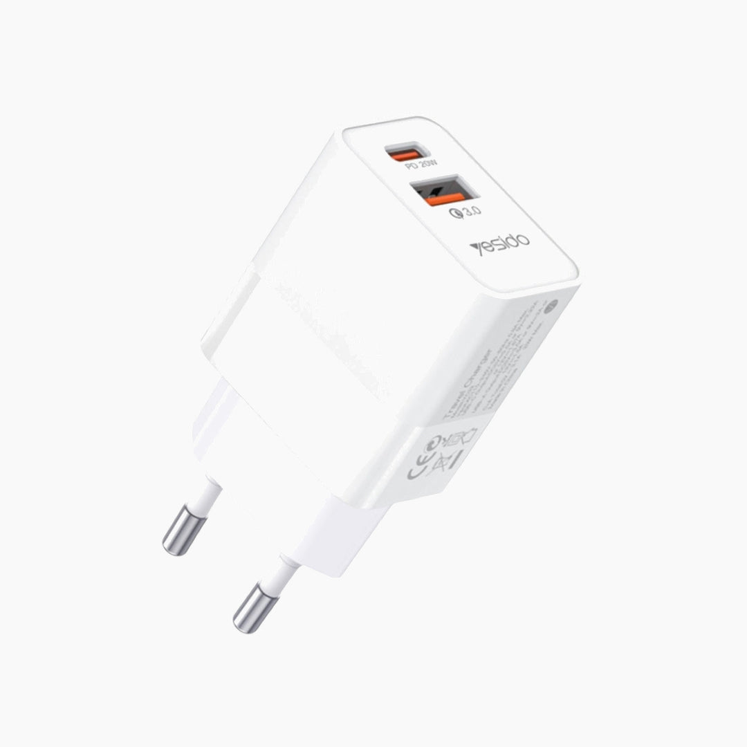 YESIDO YC-32 dual ports charger adapter with EU plug