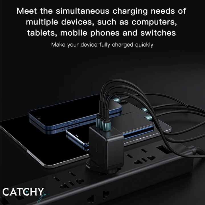 YESIDO YC42 65W GaN 3-port wall charger adapter with replaceable plugs
