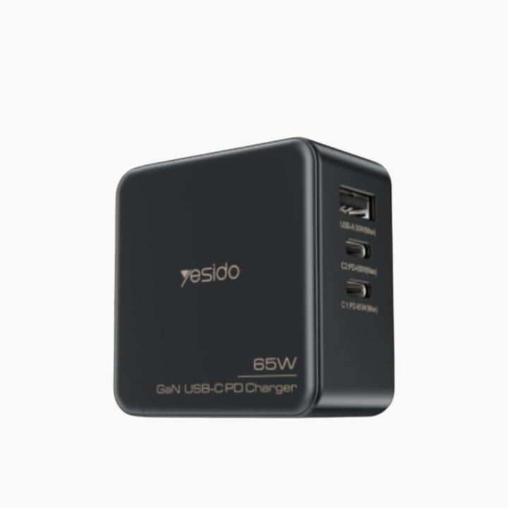 YESIDO YC42 65W GaN 3-port wall charger adapter with replaceable plugs