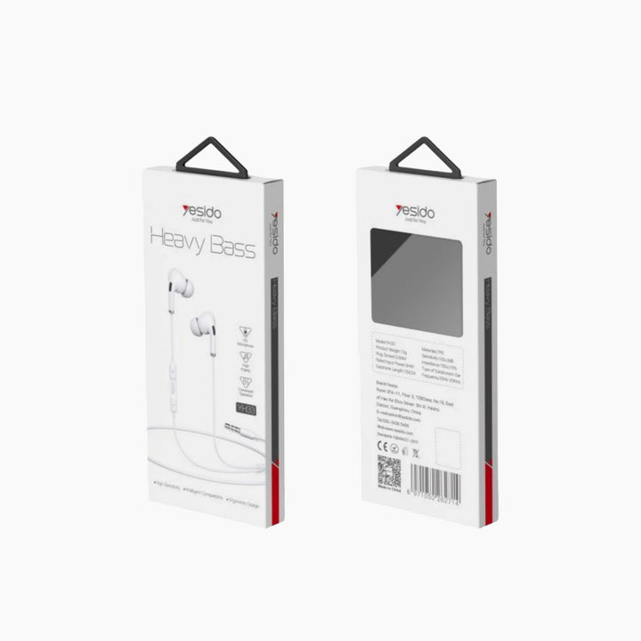 YESIDO YH33 stereo wired earphones with 3.5mm plug