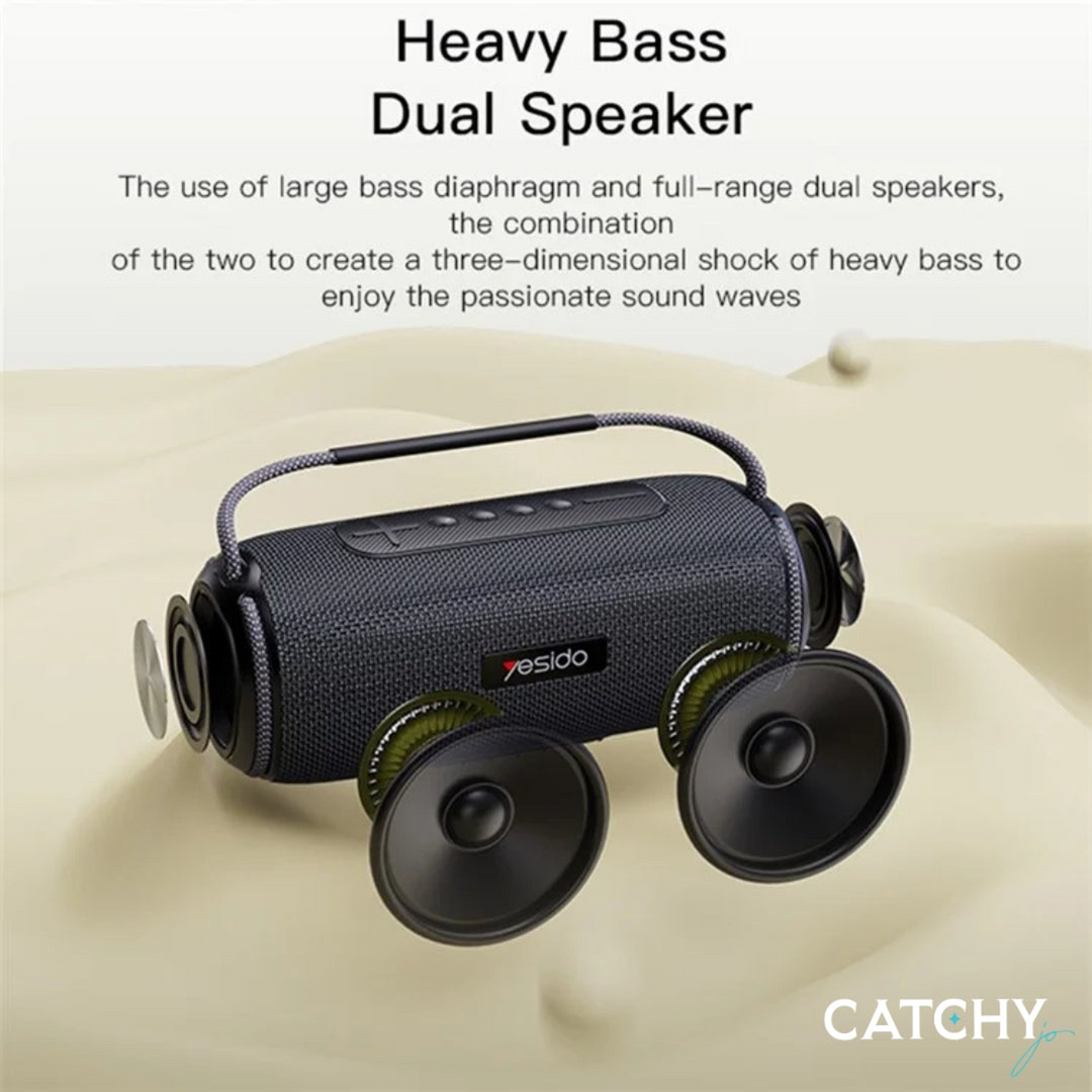 YESIDO YSW11 wireless Bluetooth speaker with dual bass cones