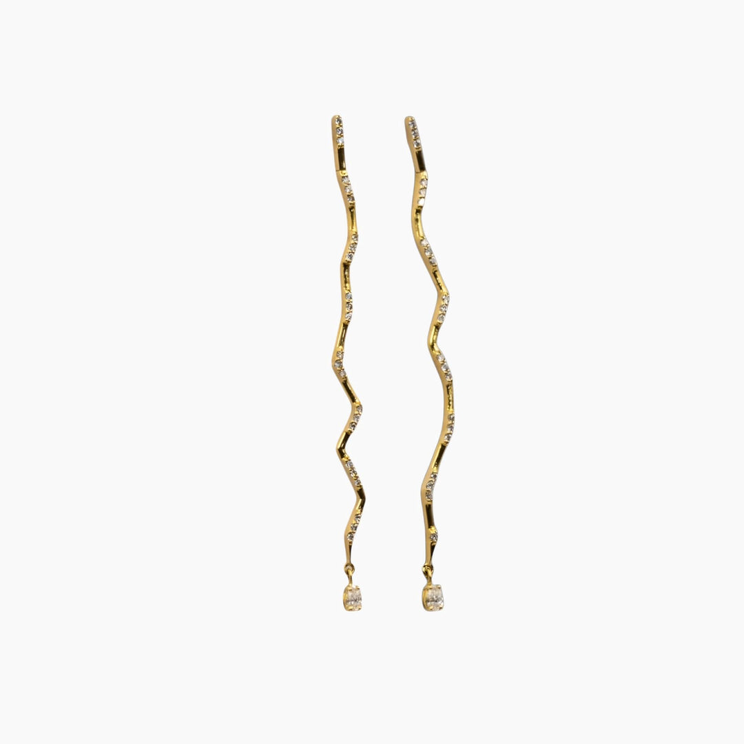 Nadine Shami Yellow Gold Diamond Earrings