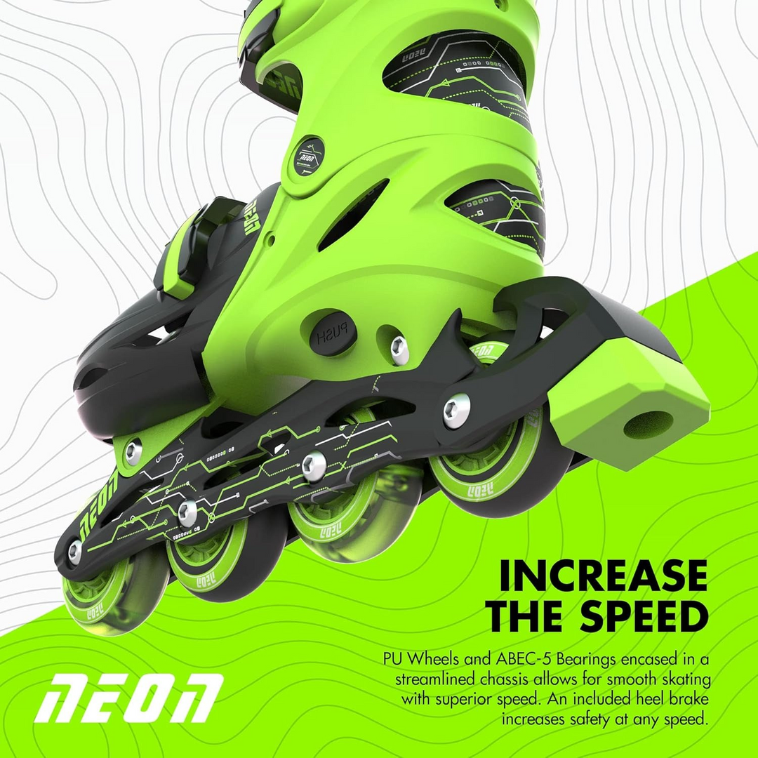 حذاء تزلج Yvolution Neon Combo أخضر مقاس 34-37