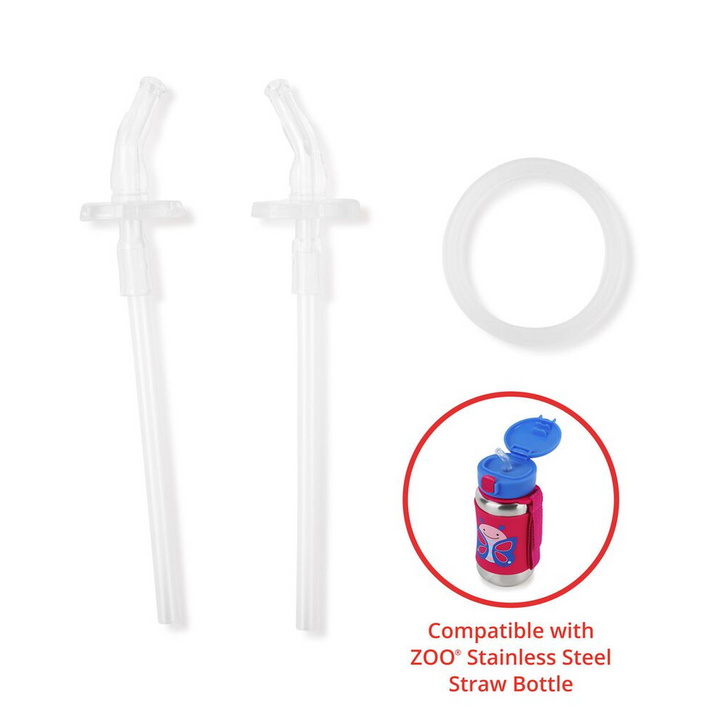 Skip Hop ZOO® Stainless Steel Straw Bottle Extra Straws - 2 Pack